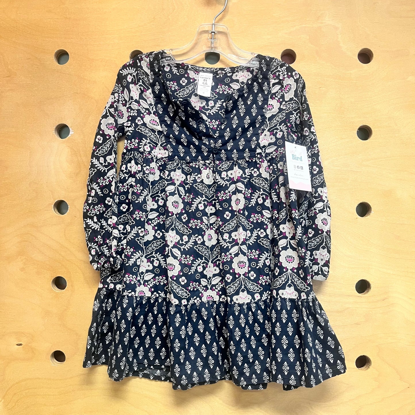 Grey/Pink Floral Dress