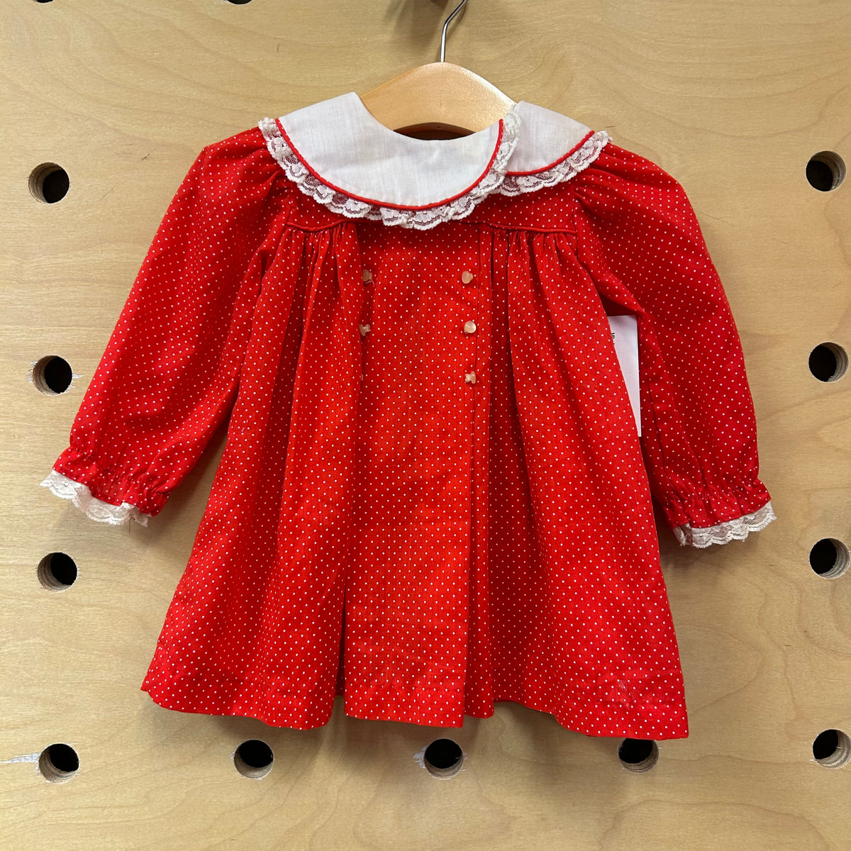 Nursery Polkadot Lace Collar Dress