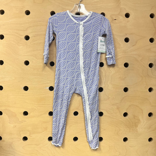 Purple & White Bamboo Zippy