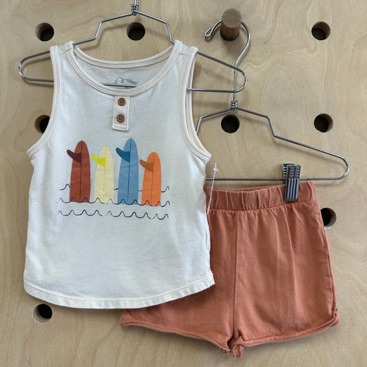Cream & Tan Surfboard Outfit