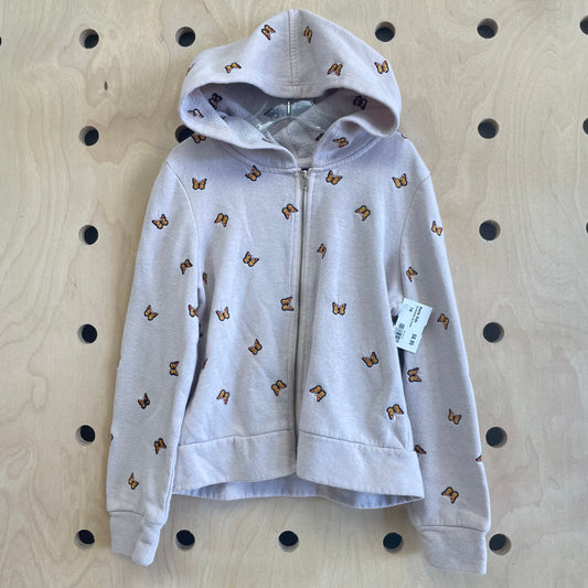 Tan Butterflies Zip Hoodie