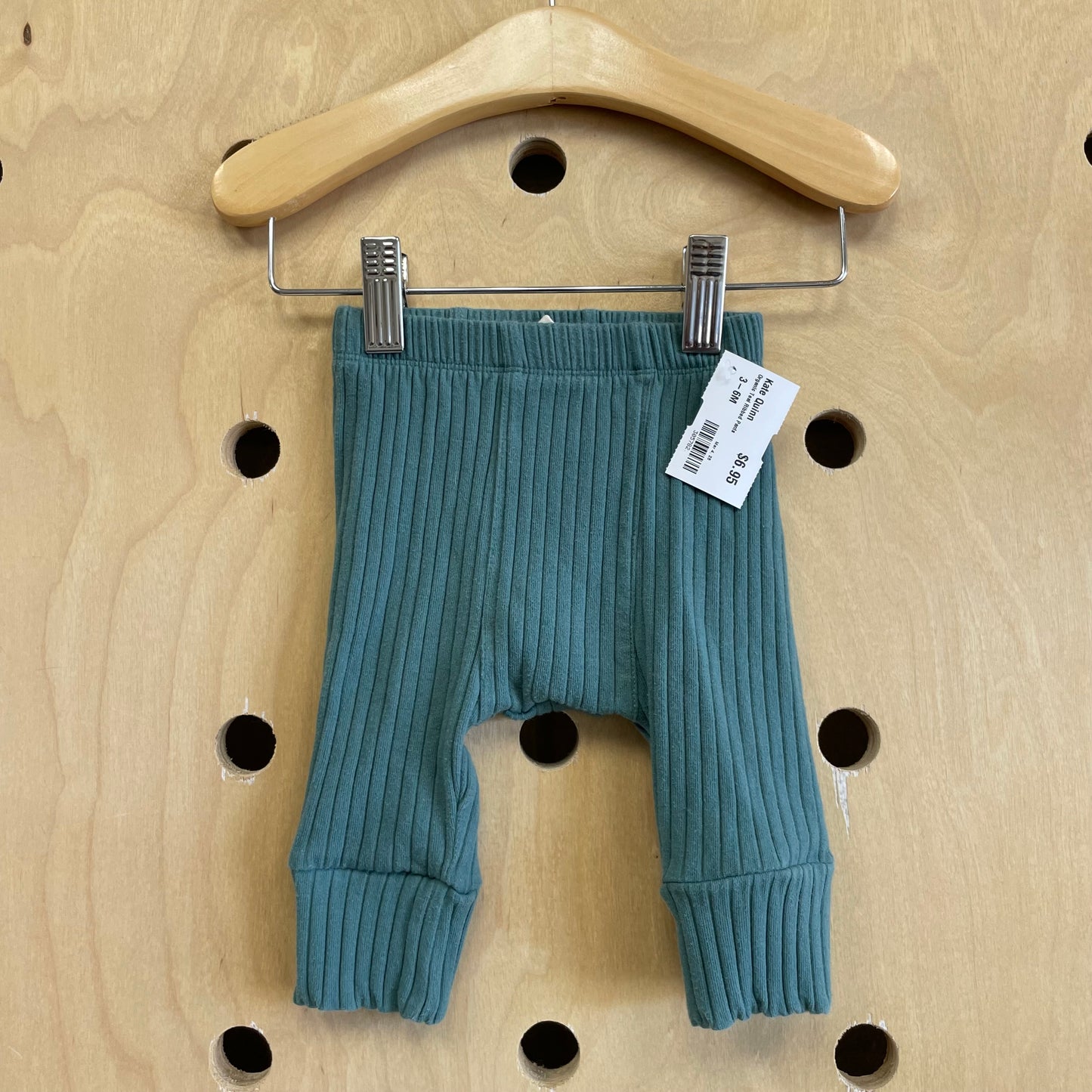 Organic Teal Ribbed Pants