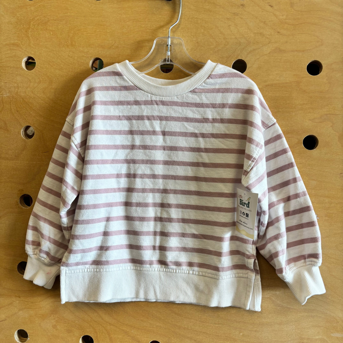 White/Pink Sytriped Pullover