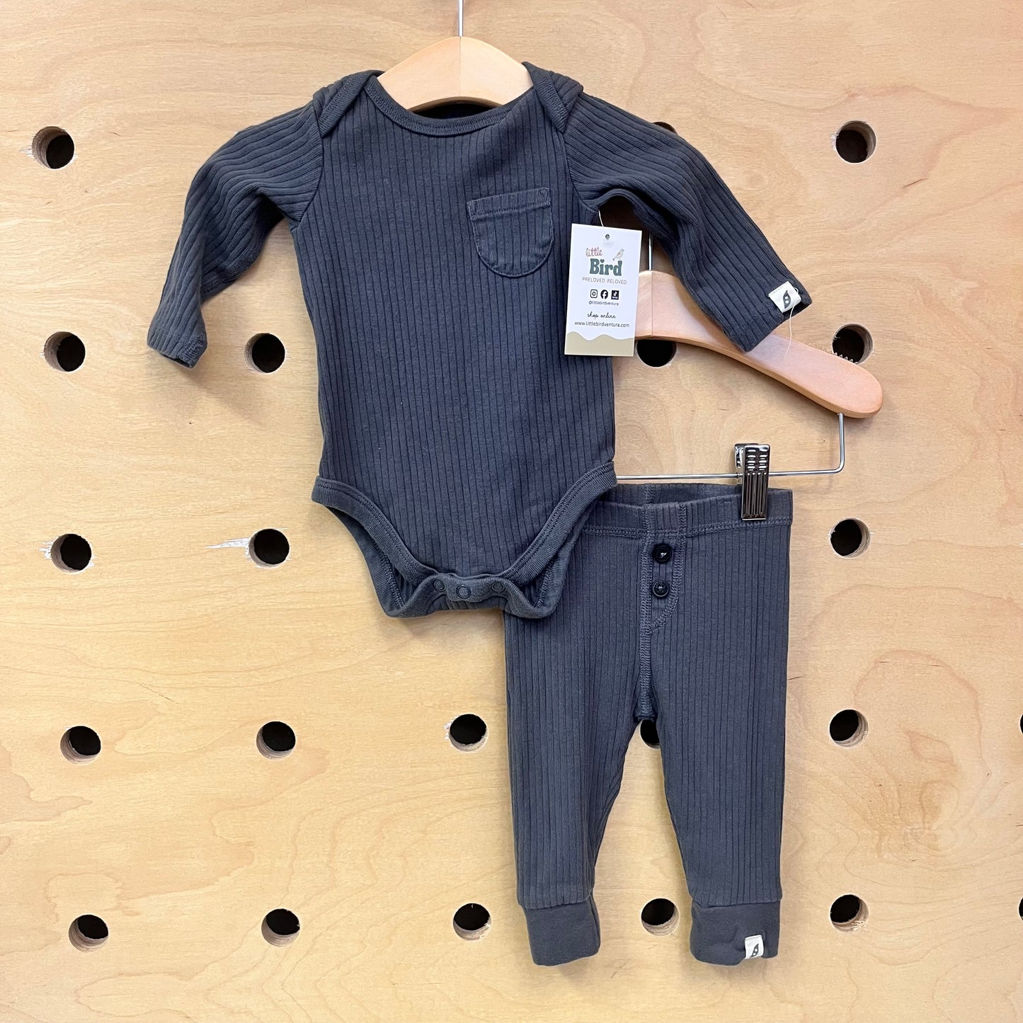 Organic Grey Ribbed Outfit