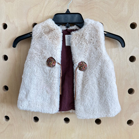 Cream Pom Pom Fuzzy Vest