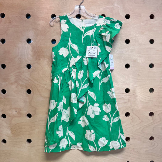 Green/Tan Floral Cotton Dress NEW!