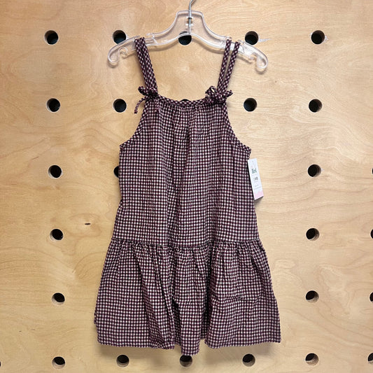 Burgundy Gingham Dress