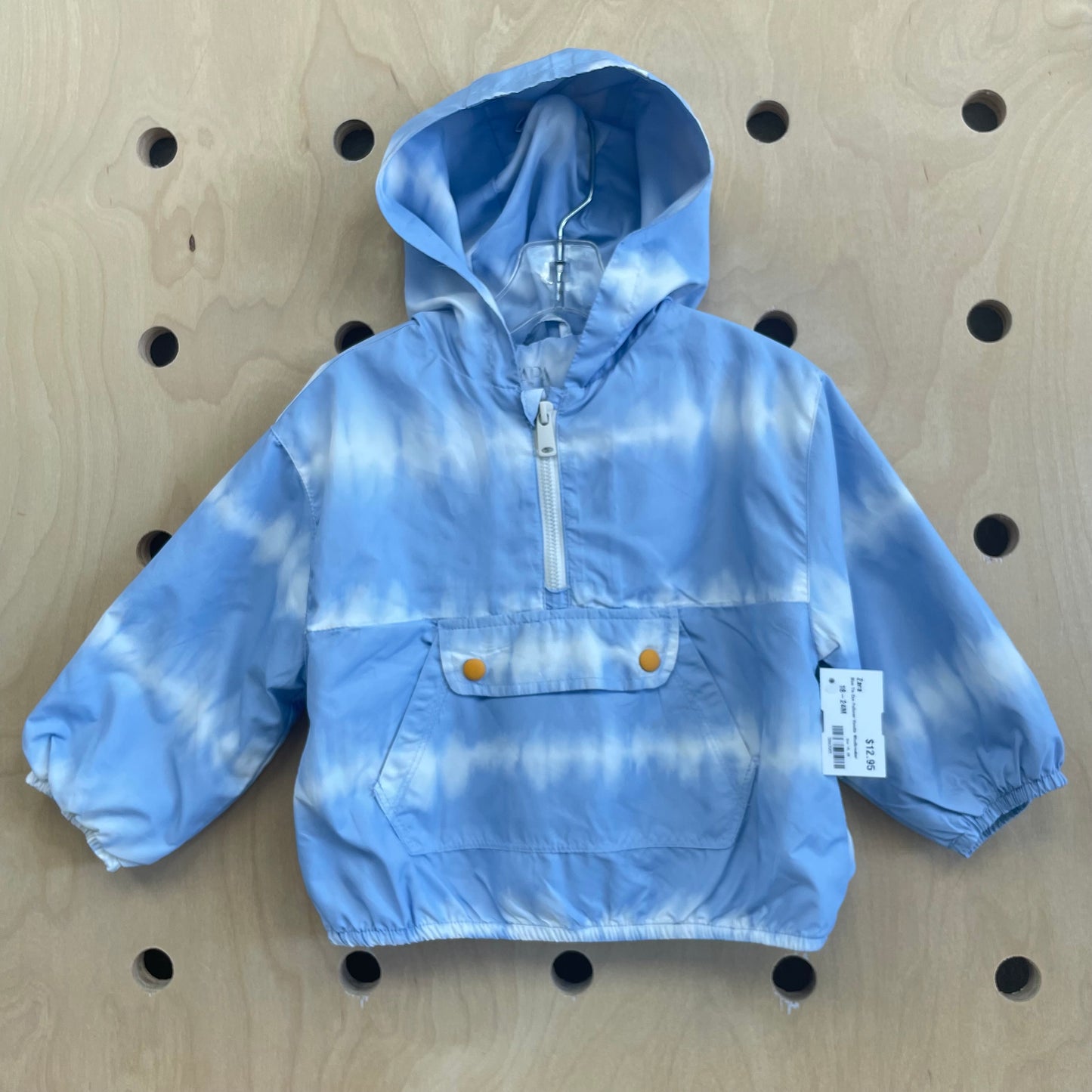 Blue Tie Dye Pullover Hoodie Windbreaker