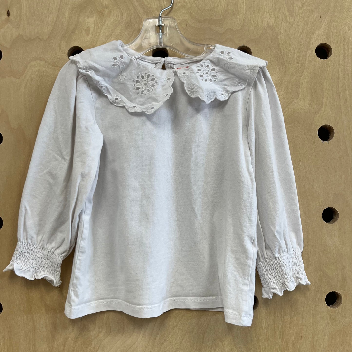 White Eyelet Peter Pan Collar Tee