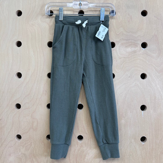 Green Ribbed Joggers