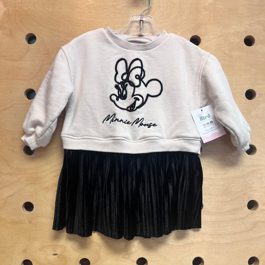 Cream & Black Minnie Sweatsshirt Dress