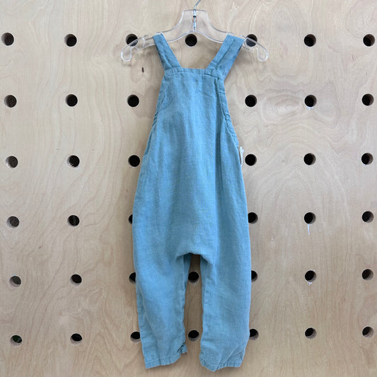 Blue Linen Blend Romper