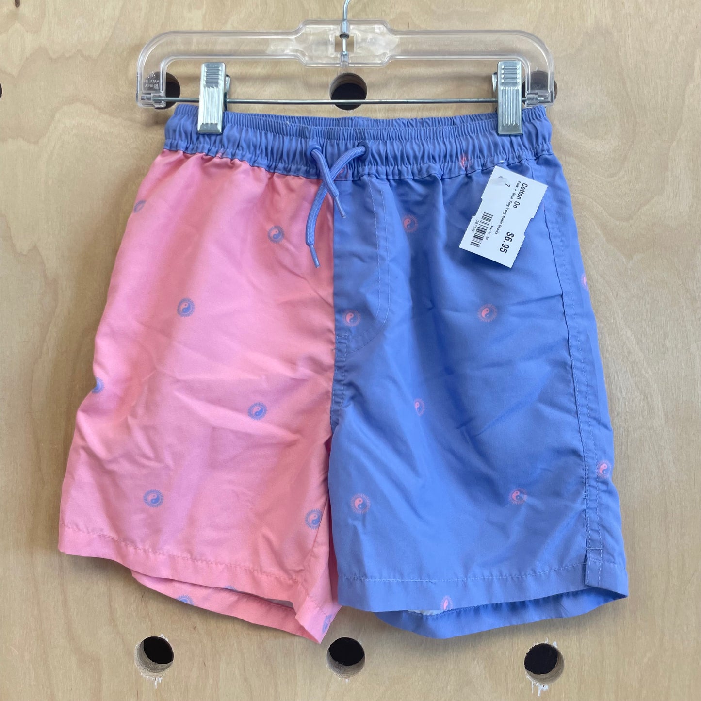 Pink + Blue Ying Yang Swim Shorts