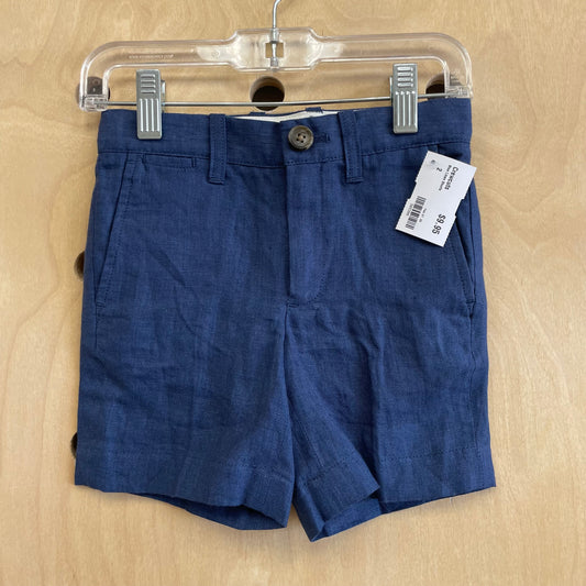 Blue Linen Shorts