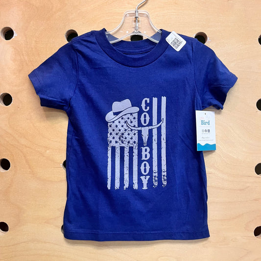 Navy Cowboy/Flag Tee NEW!