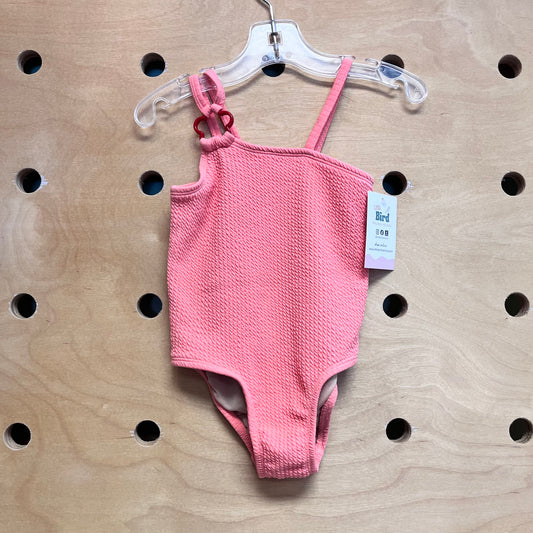 Coral Textured Swimsuit