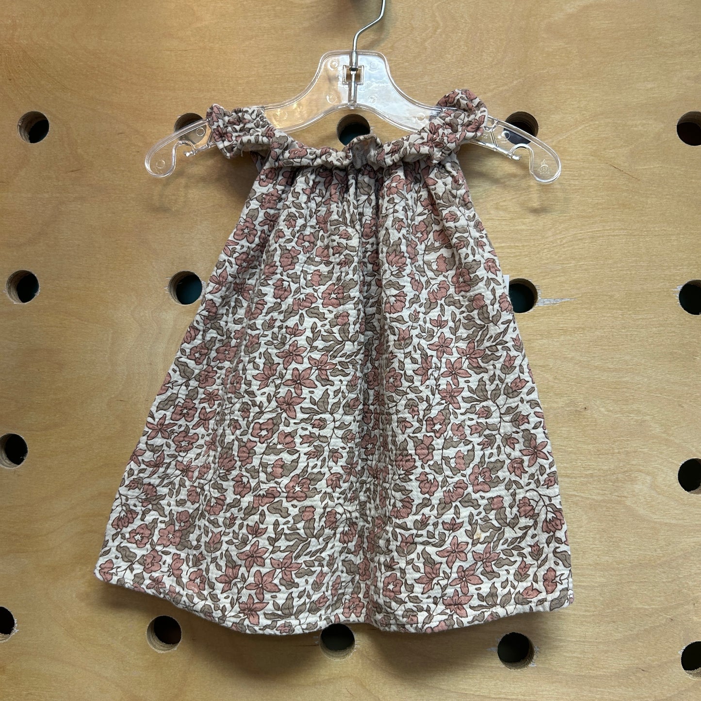 Brown/Pink Floral Gauze Dress