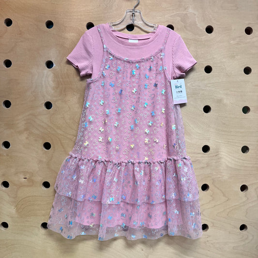 Pink/Silver Minnie Tulle Cover Dress