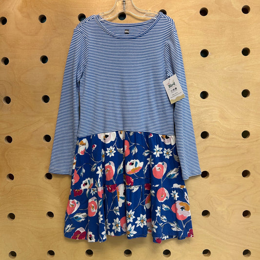 Blue Striped Floral Dress