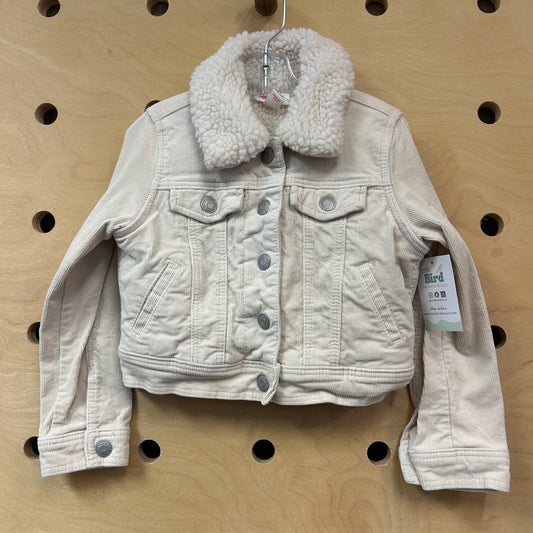 White Sherpa Lined Cord Jacket