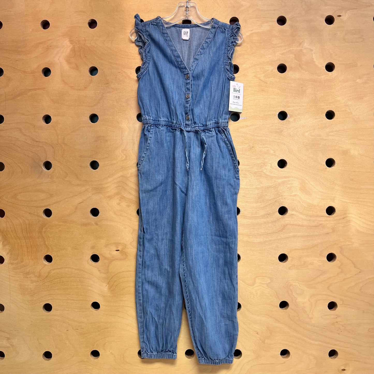 Chambray Button Romper