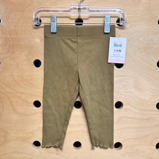 Olive Ribbed Leggings