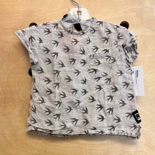 Tan/Brown Birds Linen Tee