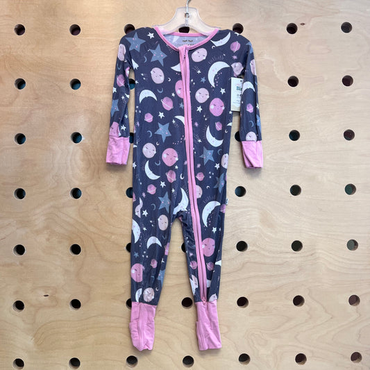 Pink/Grey Happy Planets Bamboo Zippy