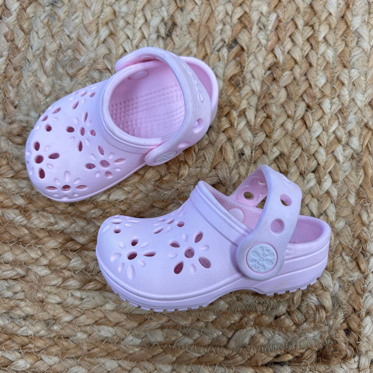 Pink Flower Cut Out Clogs