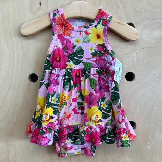 Pink Tropical Bamboo Romper