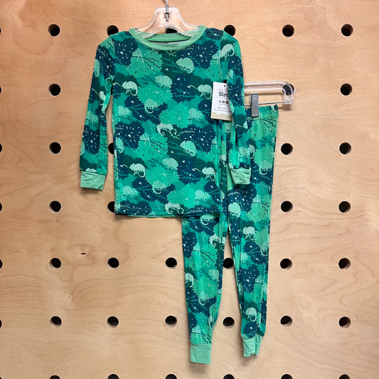 Green Bamboo Chameleons Pajamas