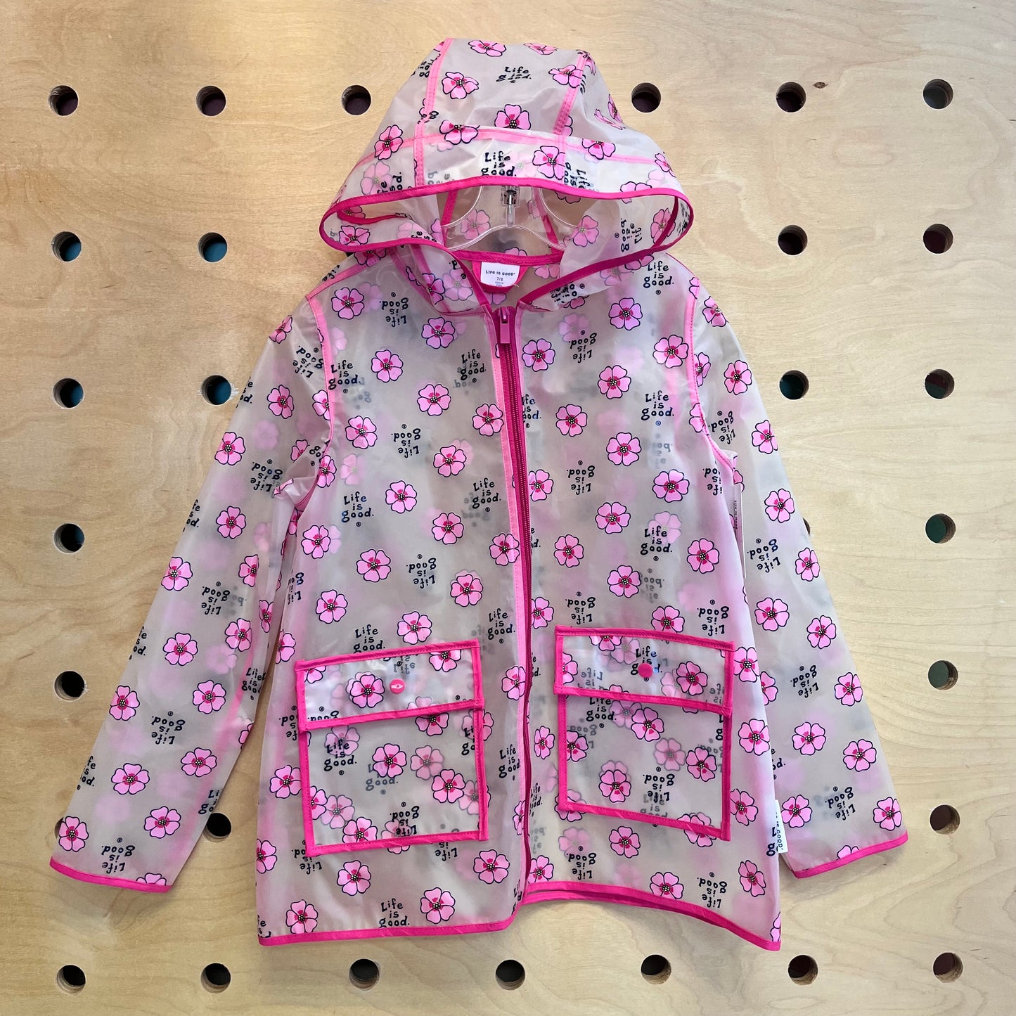 Translucent 'Life Is Good' Rain Coat