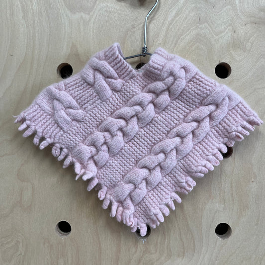 Pink Chunky Knit Poncho