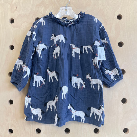 Blue Ponies Gauze Dress