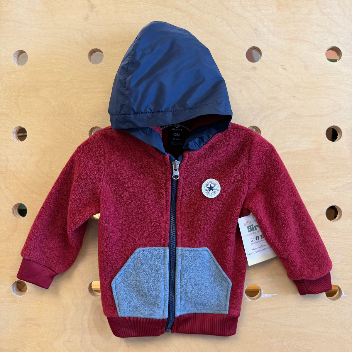 Red Fleece Zip Hoodie