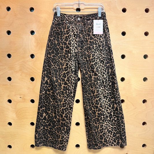 Animal Print Wide Leg Denim