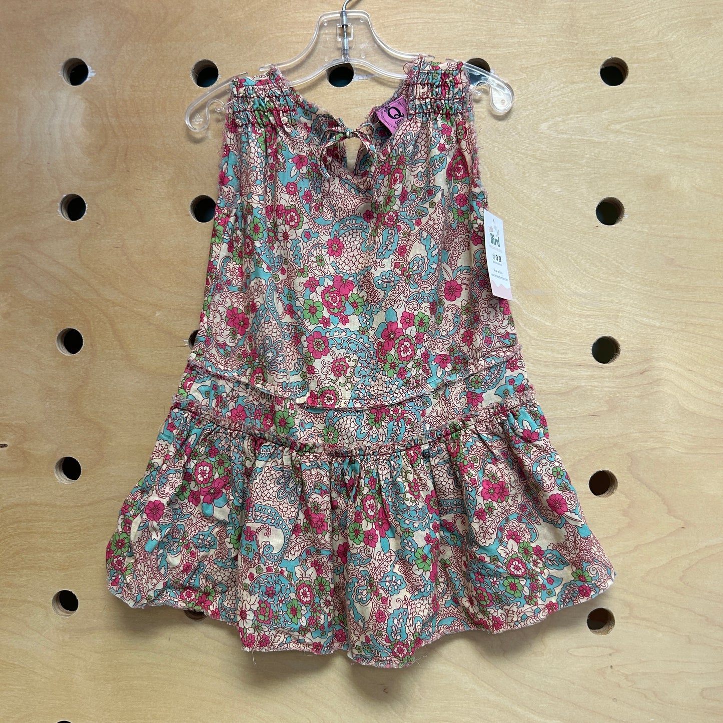 Cream/Pink/Blue Floral Dress