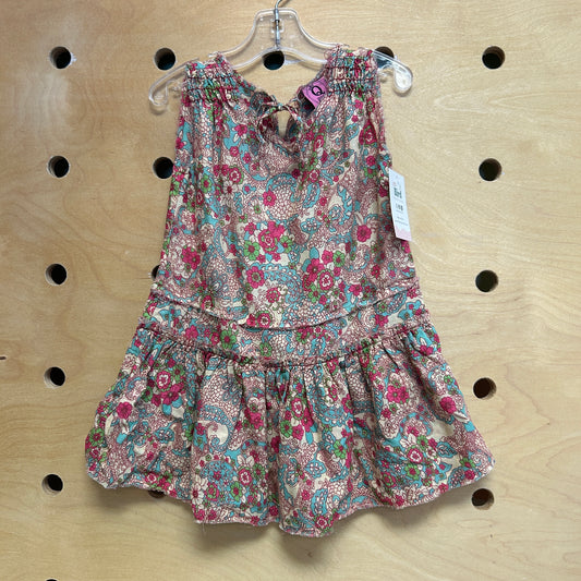 Cream/Pink/Blue Floral Dress