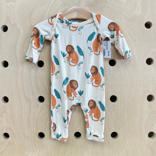Cream Lion Bamboo Romper