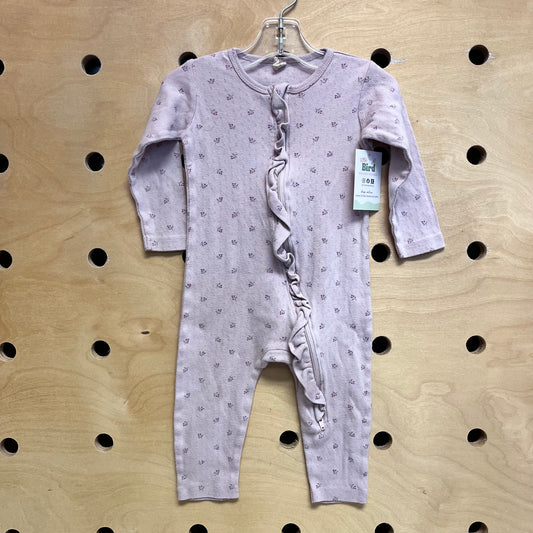 Organic Pink Pointelle Zippy