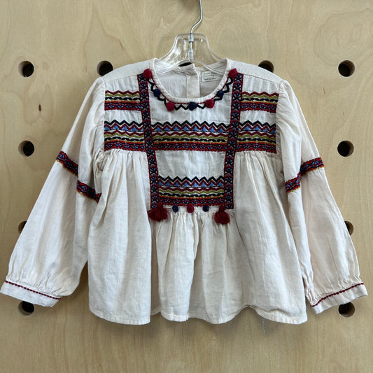 Cream Embroidered Top