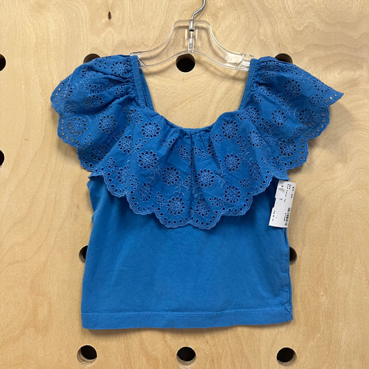 Blue Eyelet Top