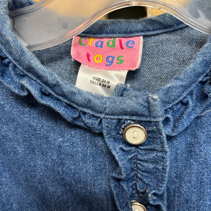Cradle Togs Denim Teddy Bear Button Up