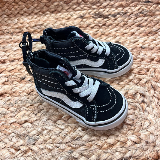 B&W Zip High-Top Sneakers