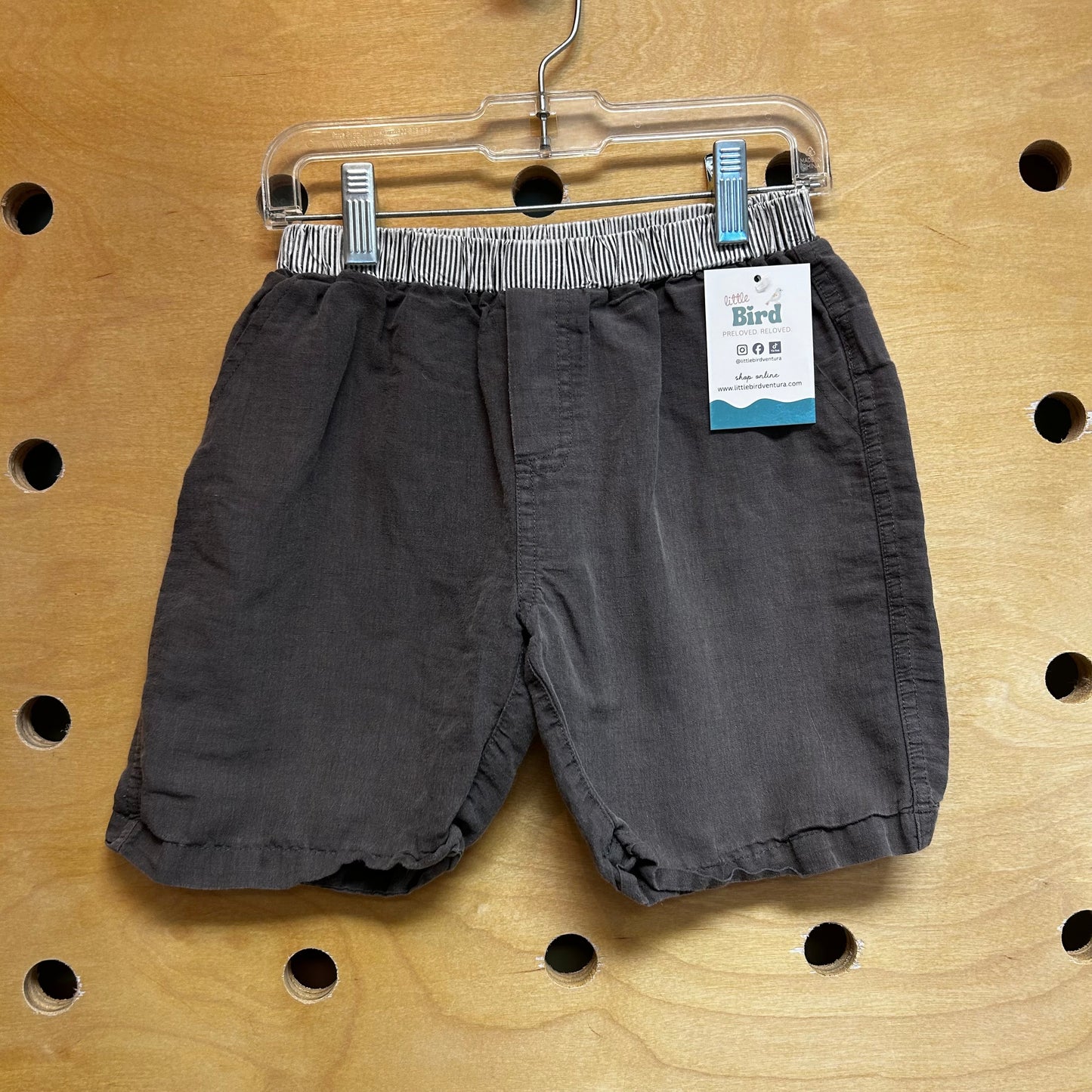 Organic Grey Pull On Cotton Shorts