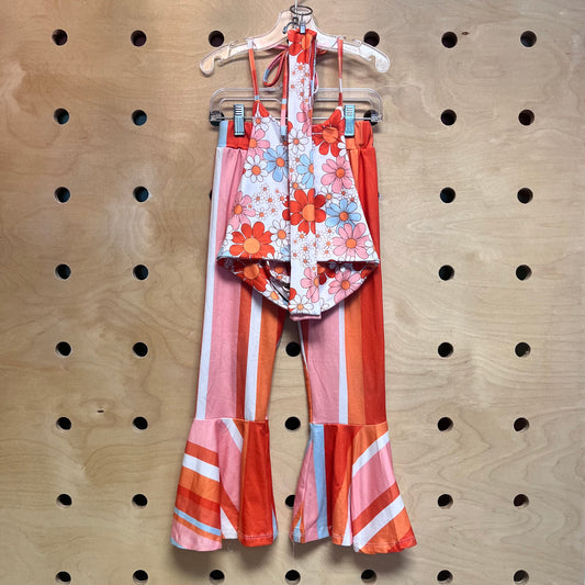 Retro Floral/Striped Bell Bottoms Outfit