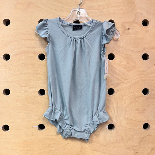Blue Ruffle Bamboo Bodysuit