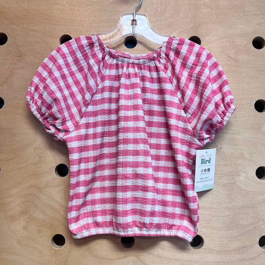 Pink/White Gingham Tee