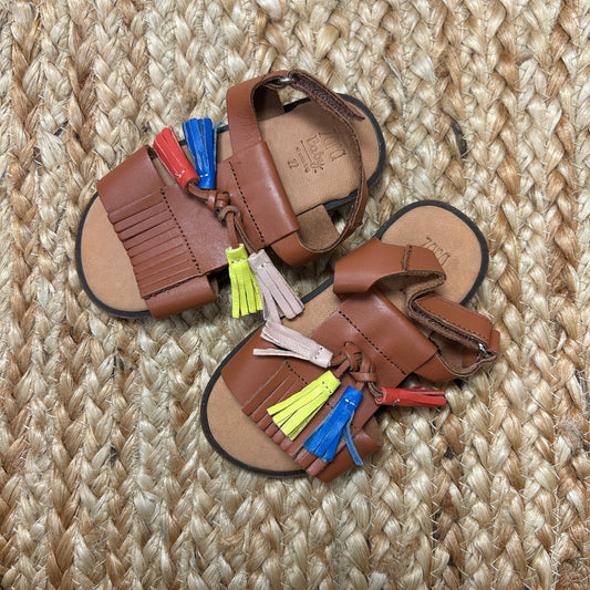 Leather Multicolor Tassle Sandals