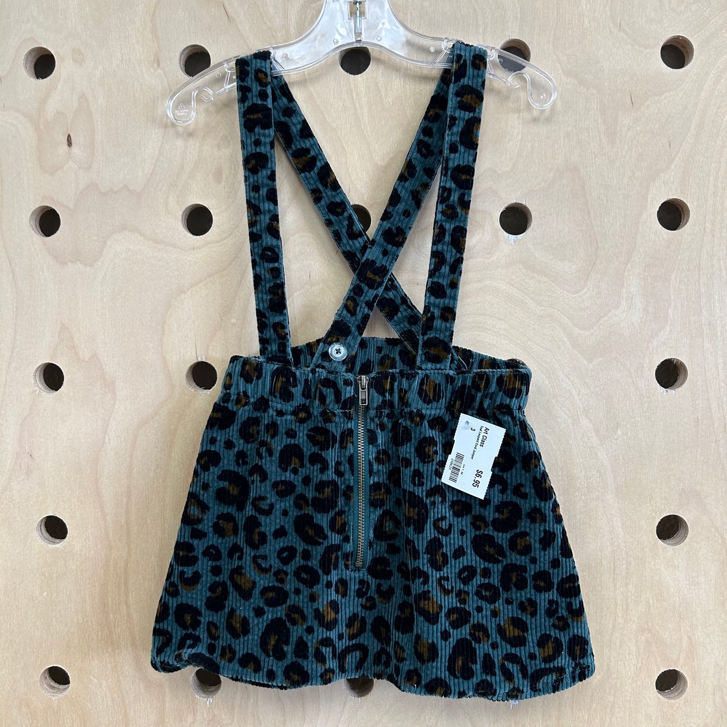Teal Leopard Cord Jumper